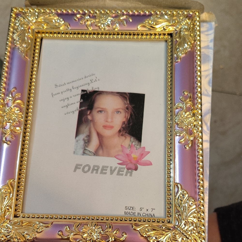 Forever 21 Pink and Gold Decorative Ornate Picture Frame